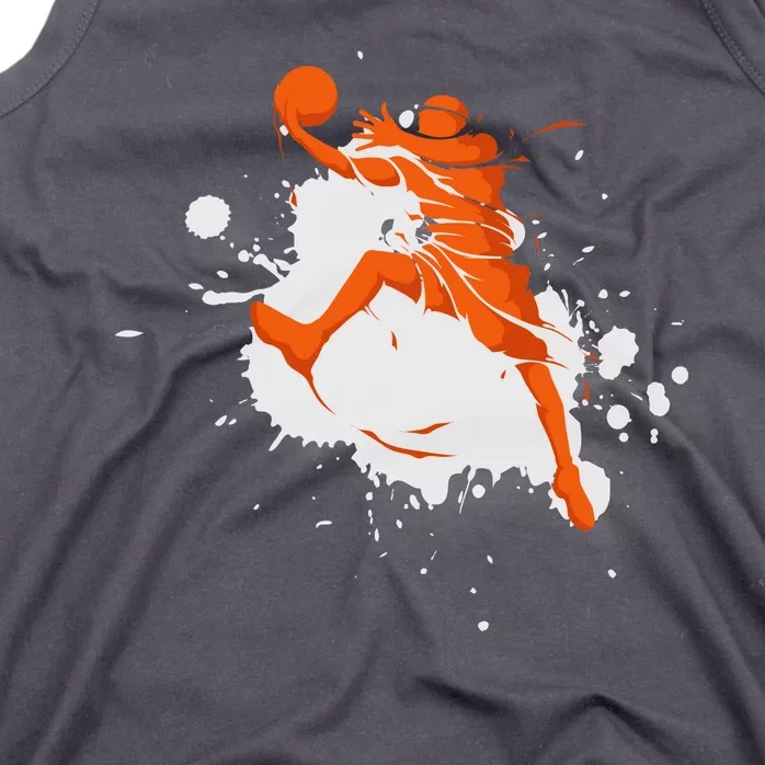 Basketball Player Slam Dunk Splash Tank Top