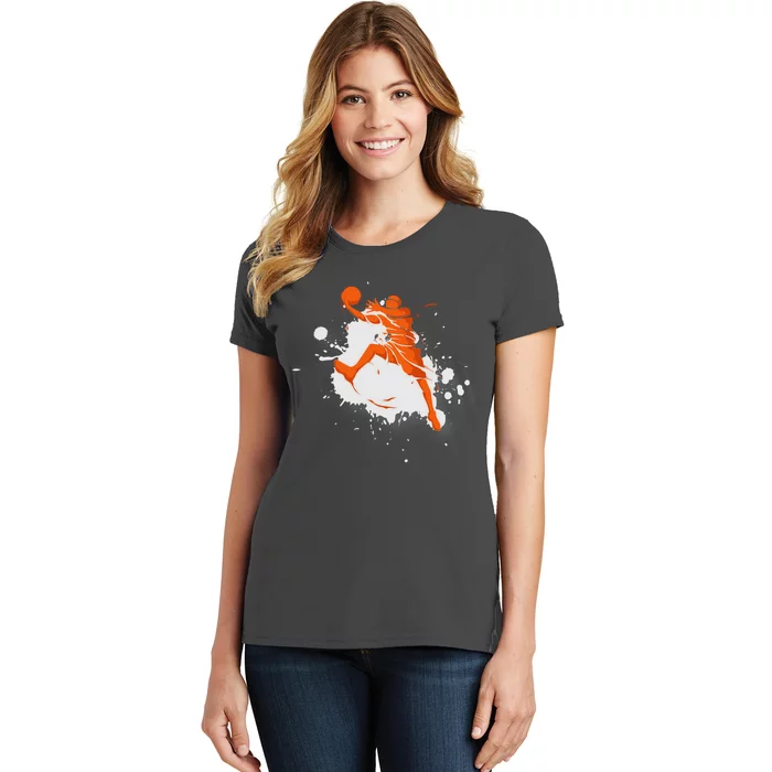 Basketball Player Slam Dunk Splash Women's T-Shirt