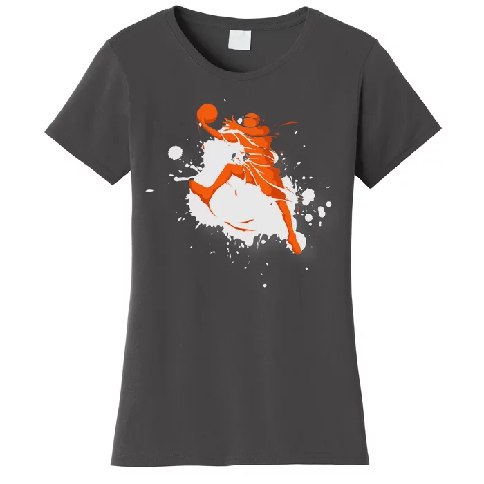 Basketball Player Slam Dunk Splash Women's T-Shirt