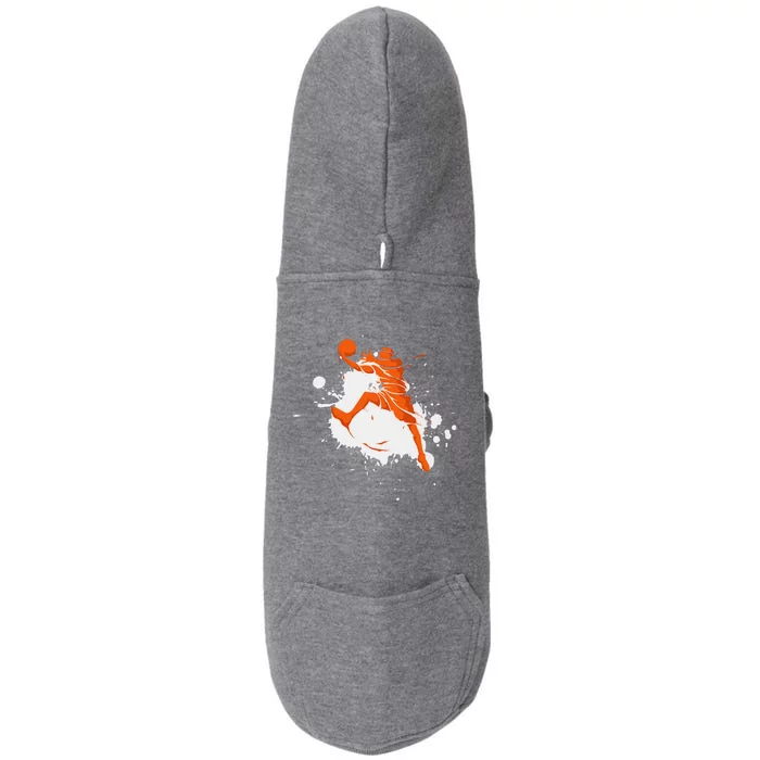 Basketball Player Slam Dunk Splash Doggie 3-End Fleece Hoodie