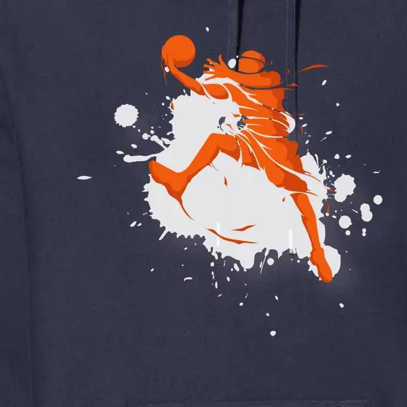 Basketball Player Slam Dunk Splash Premium Hoodie