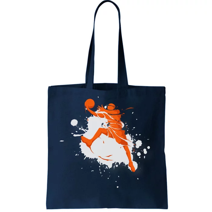 Basketball Player Slam Dunk Splash Tote Bag