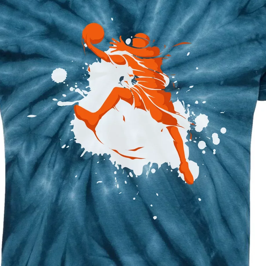 Basketball Player Slam Dunk Splash Kids Tie-Dye T-Shirt