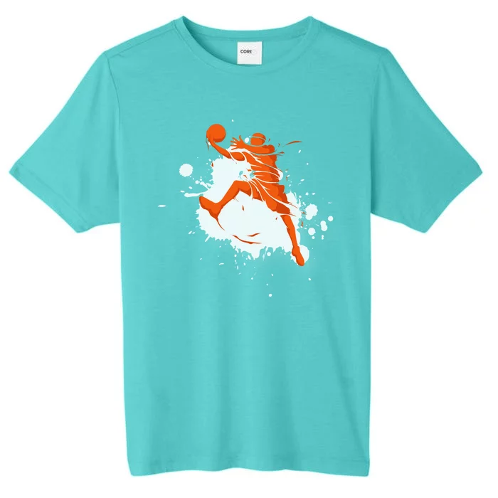 Basketball Player Slam Dunk Splash ChromaSoft Performance T-Shirt