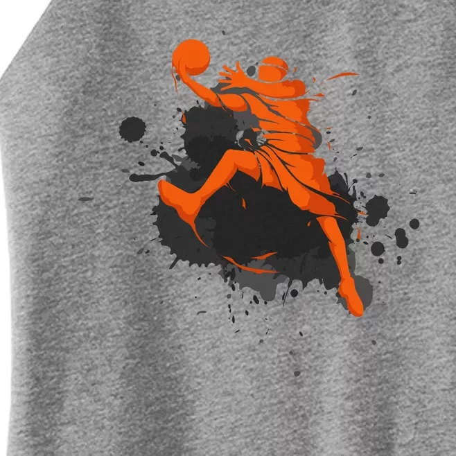 Basketball Player Slam Dunk Splash Women’s Perfect Tri Rocker Tank