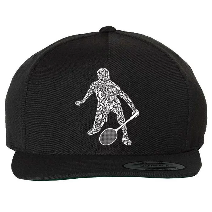 Badminton Player Shuttlecock Dad Badminton Great Gift Wool Snapback Cap