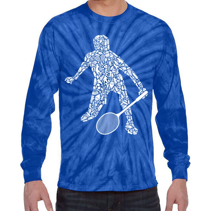 Badminton Player Shuttlecock Dad Badminton Great Gift Tie-Dye Long Sleeve Shirt