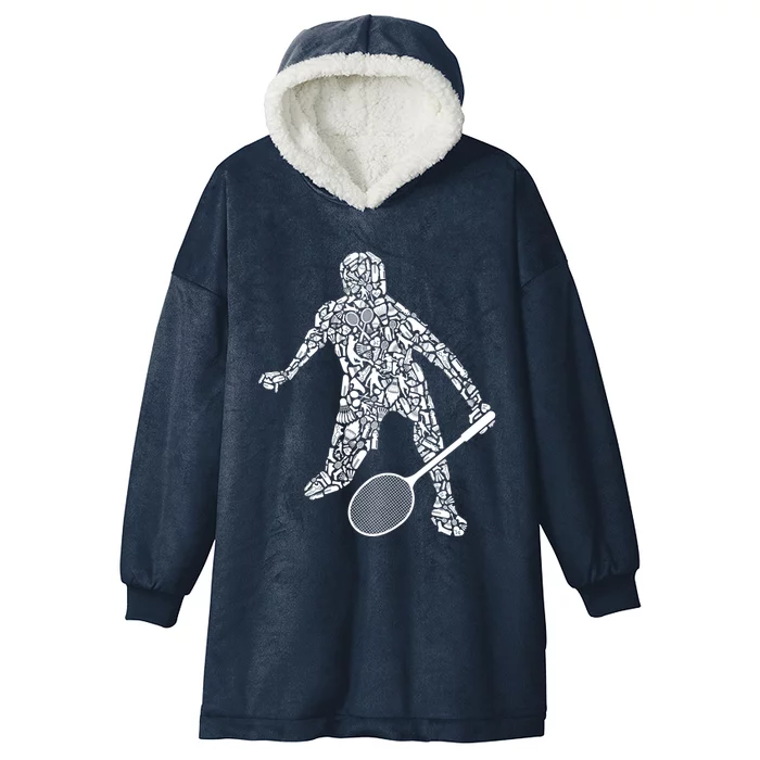 Badminton Player Shuttlecock Dad Badminton Great Gift Hooded Wearable Blanket