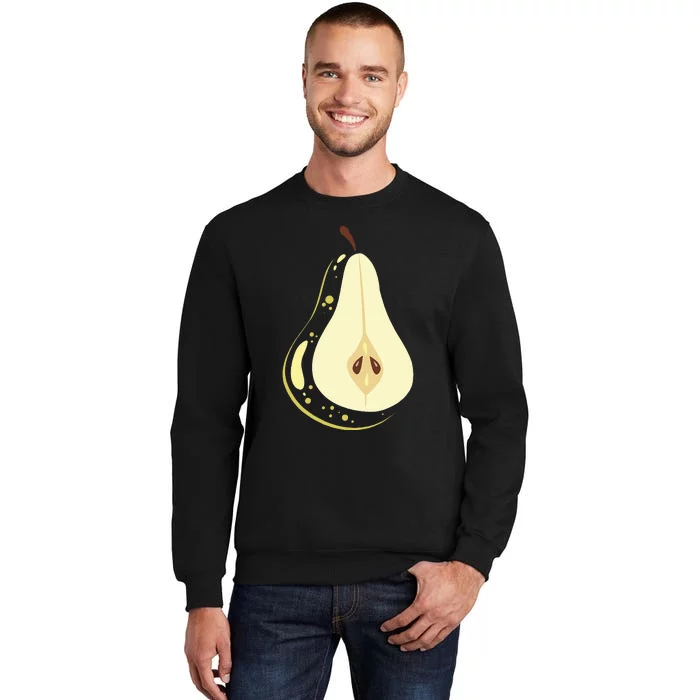 Big Pear Sliced Costume Cute Easy Fruits Halloween Gift Tall Sweatshirt