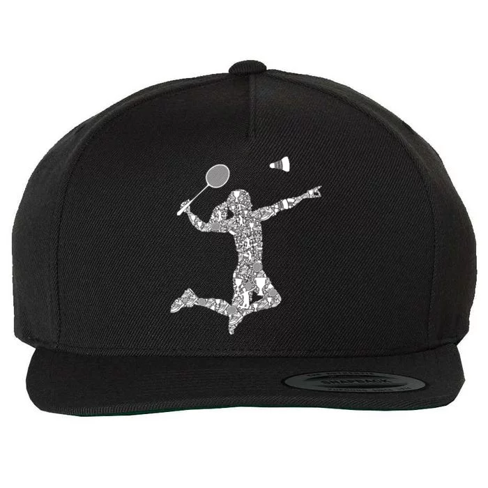 Badminton Player Shuttlecock Gift Wool Snapback Cap