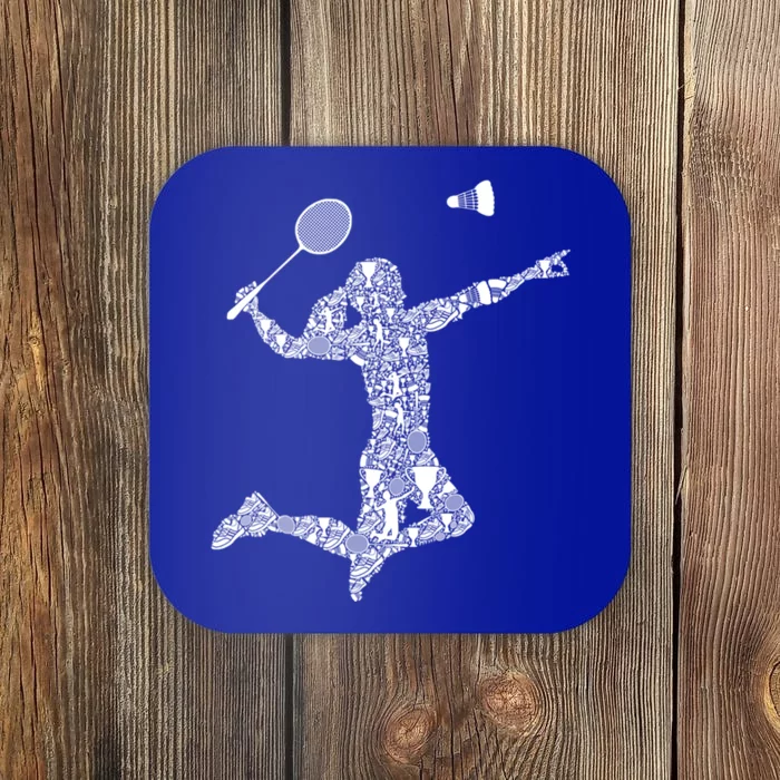 Badminton Player Shuttlecock Gift Coaster