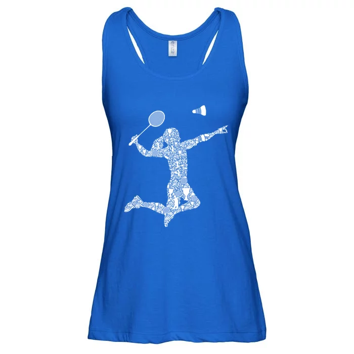 Badminton Player Shuttlecock Gift Ladies Essential Flowy Tank