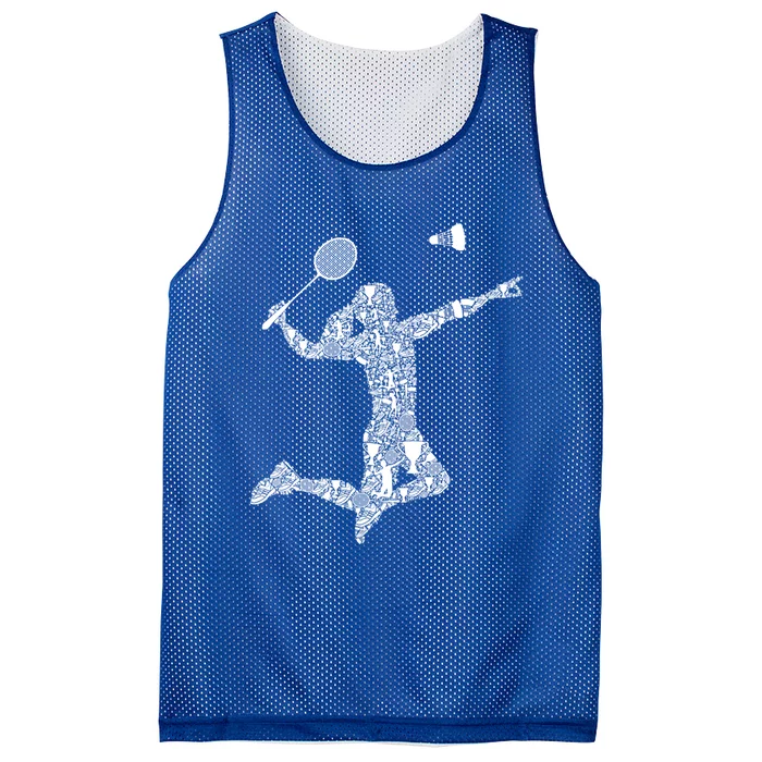 Badminton Player Shuttlecock Gift Mesh Reversible Basketball Jersey Tank