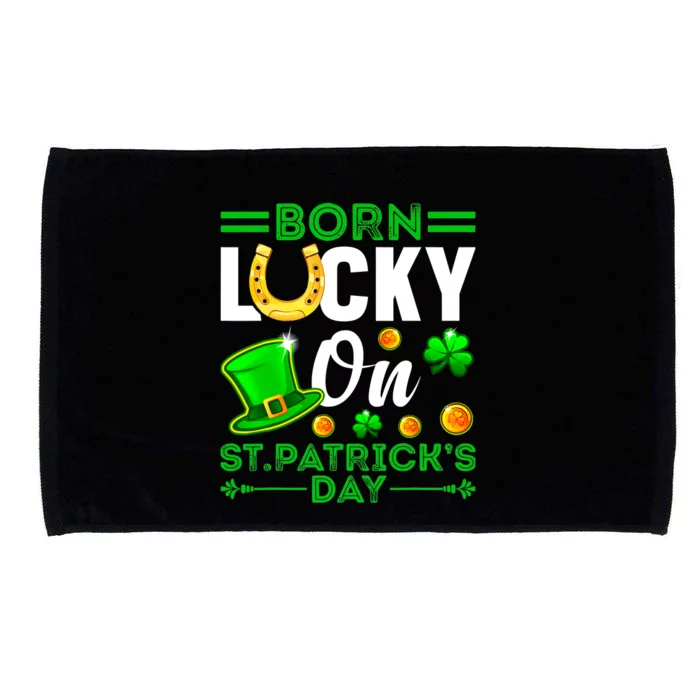 Bornn Lucki On St Patrick's Day Birthday Boys Girls Microfiber Hand Towel