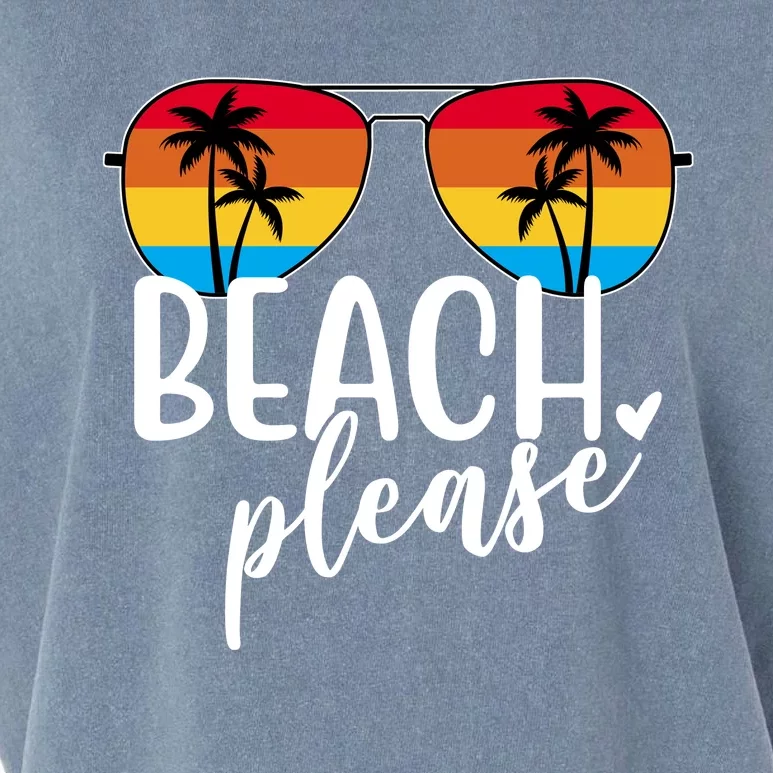 Beach Please Summer Sunset Garment-Dyed Women's Muscle Tee