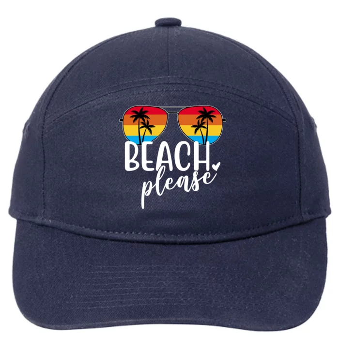 Beach Please Summer Sunset 7-Panel Snapback Hat