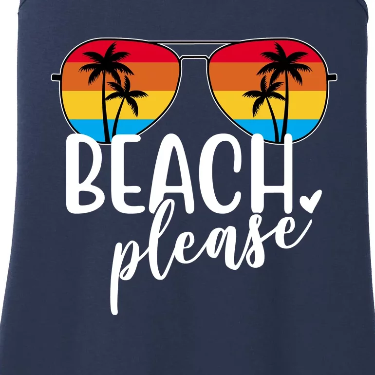 Beach Please Summer Sunset Ladies Essential Tank