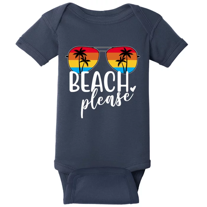 Beach Please Summer Sunset Baby Bodysuit