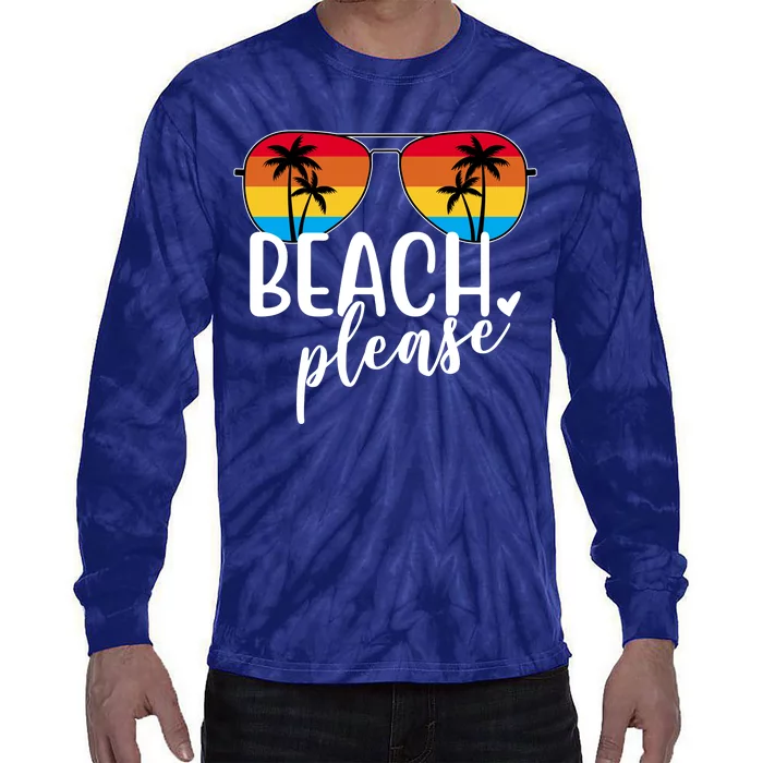 Beach Please Summer Sunset Tie-Dye Long Sleeve Shirt