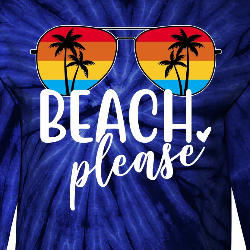 Beach Please Summer Sunset Tie-Dye Long Sleeve Shirt