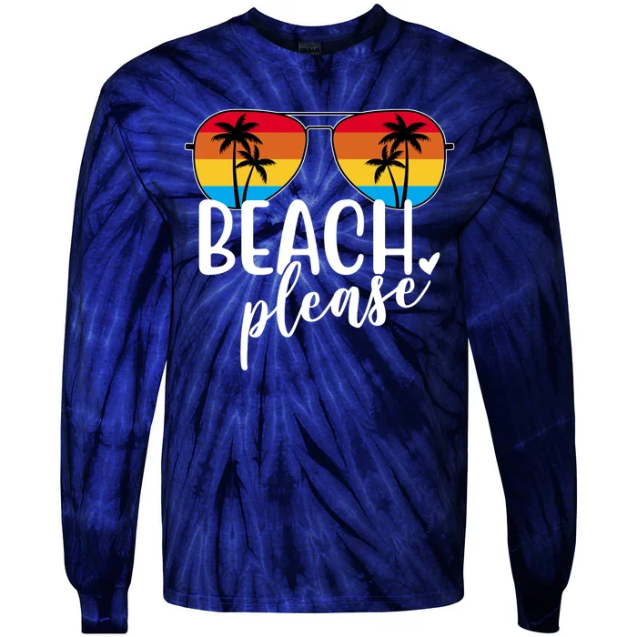 Beach Please Summer Sunset Tie-Dye Long Sleeve Shirt