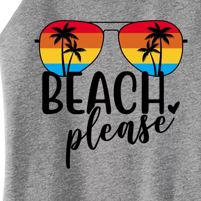 Beach Please Summer Sunset Women’s Perfect Tri Rocker Tank