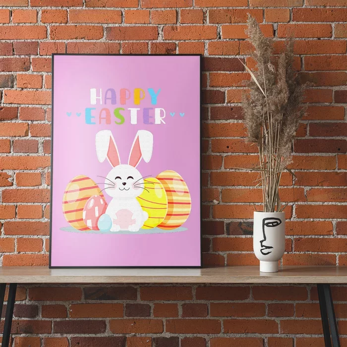 Bunny Pastel Spring Hunt Eggs Rabbit Happy Easter Day Poster