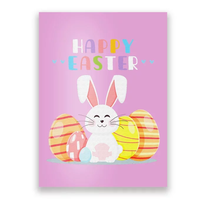 Bunny Pastel Spring Hunt Eggs Rabbit Happy Easter Day Poster