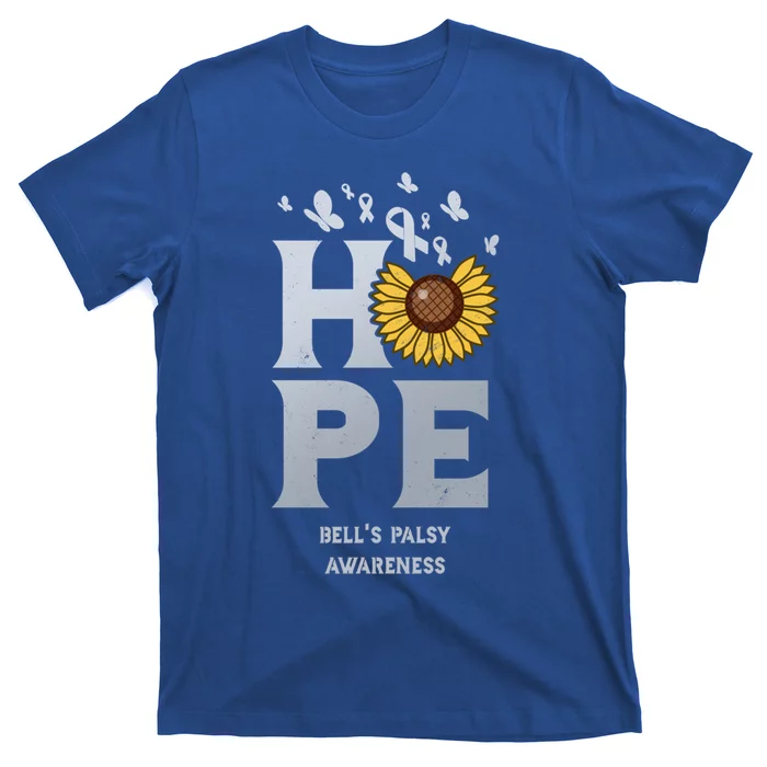 Bell's Palsy Silver Hope Vintage Sunflower Awareness Meaningful Gift T-Shirt