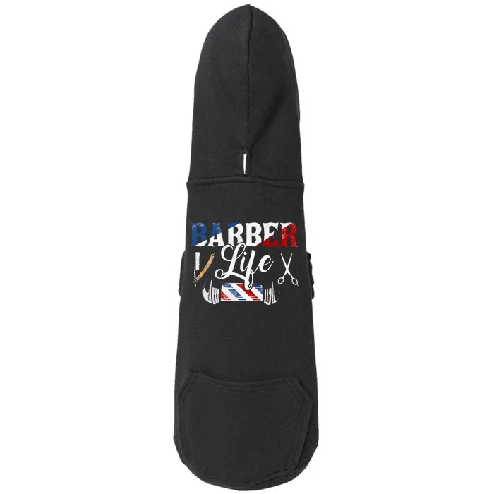 Barberlife Pole Scissors Blade Doggie 3-End Fleece Hoodie