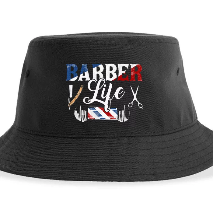 Barberlife Pole Scissors Blade Sustainable Bucket Hat