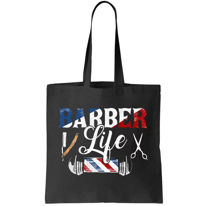 Barberlife Pole Scissors Blade Tote Bag