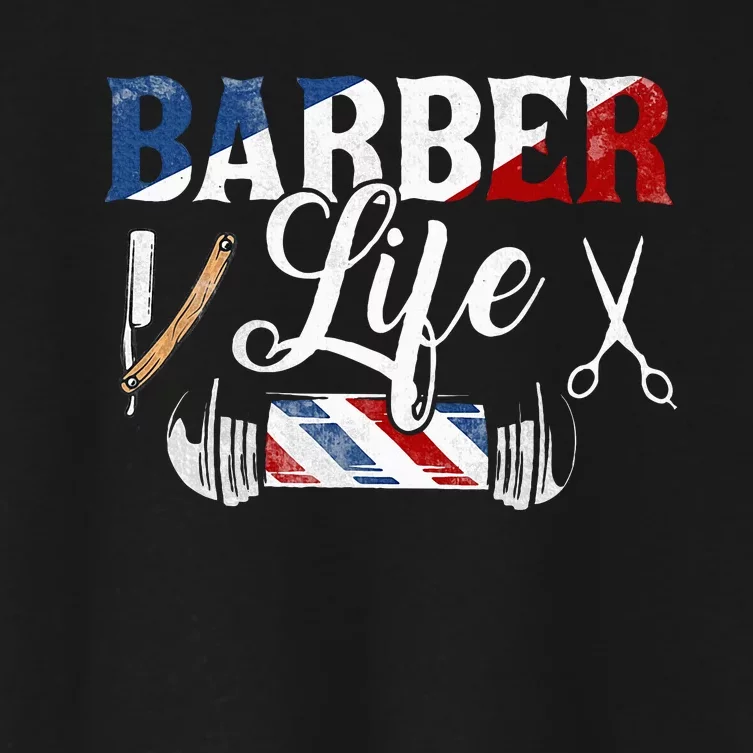 Barberlife Pole Scissors Blade Women's Crop Top Tee