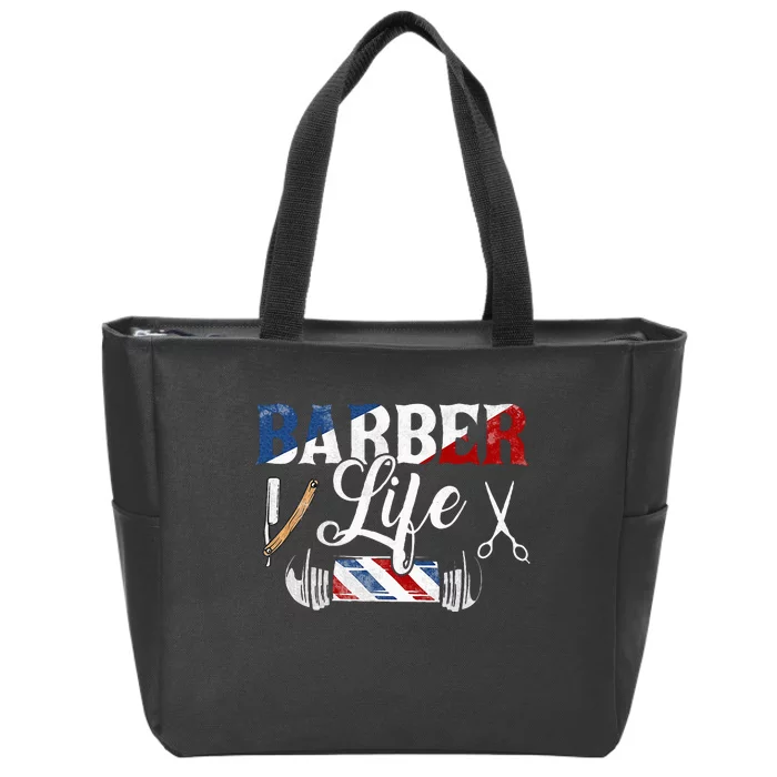 Barberlife Pole Scissors Blade Zip Tote Bag