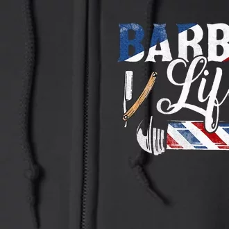 Barberlife Pole Scissors Blade Full Zip Hoodie