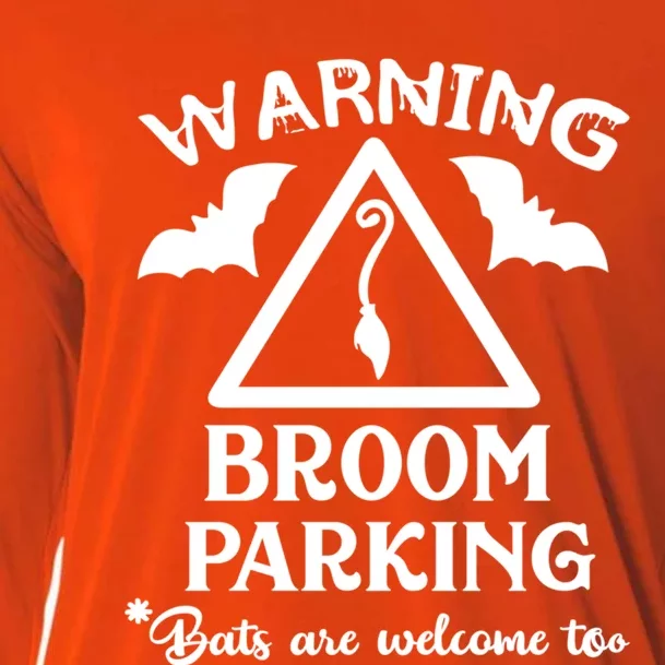 Broom Parking Scary Spooky Funny Funny Gift Cooling Performance Long Sleeve Crew