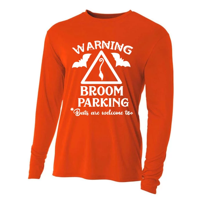 Broom Parking Scary Spooky Funny Funny Gift Cooling Performance Long Sleeve Crew