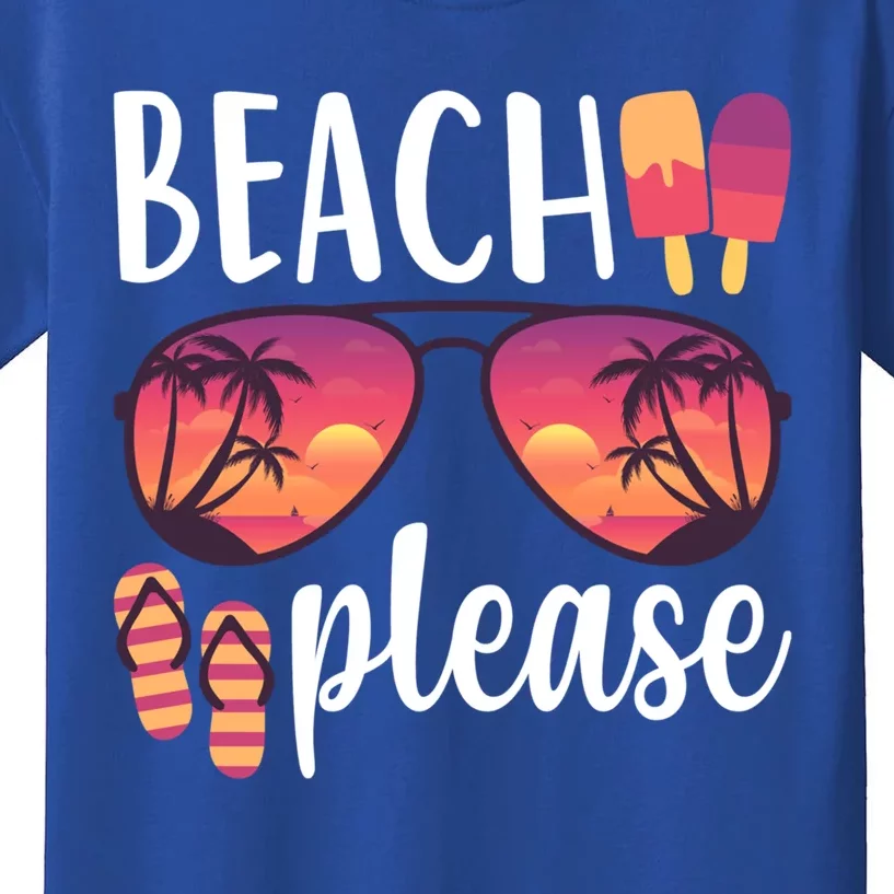 Beach Please Sunglasses Hawaii Beach Hello Summer Vacation Gift Kids T-Shirt