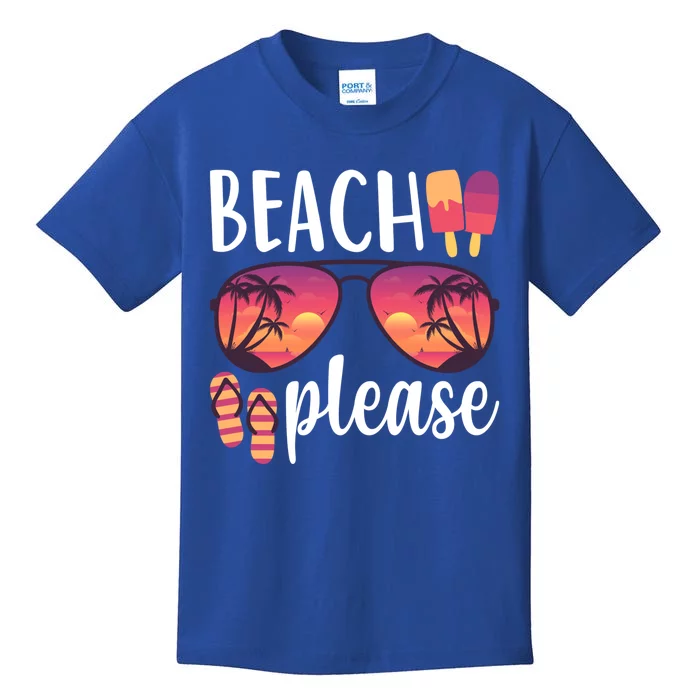 Beach Please Sunglasses Hawaii Beach Hello Summer Vacation Gift Kids T-Shirt