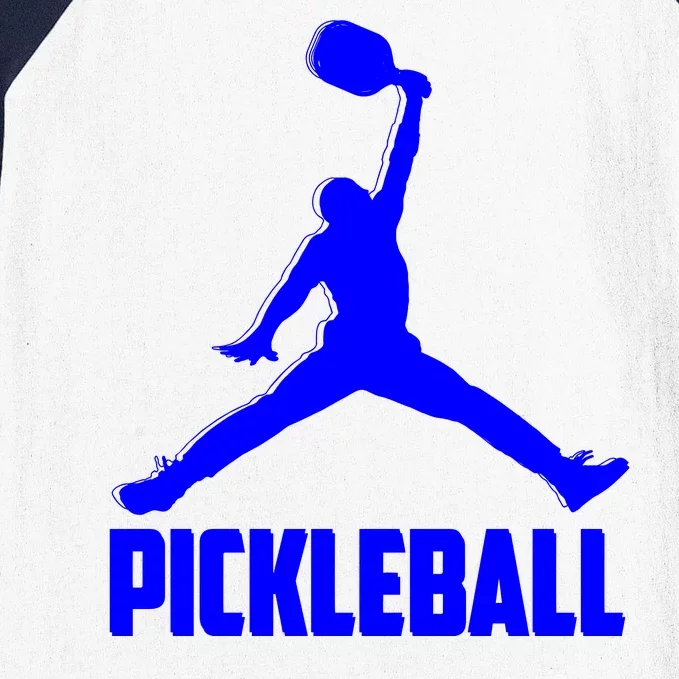 Blue Pickleball Sports Logo Baseball Sleeve Shirt