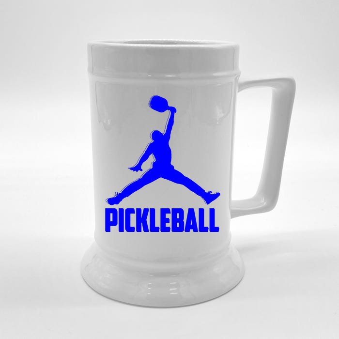 Blue Pickleball Sports Logo Front & Back Beer Stein