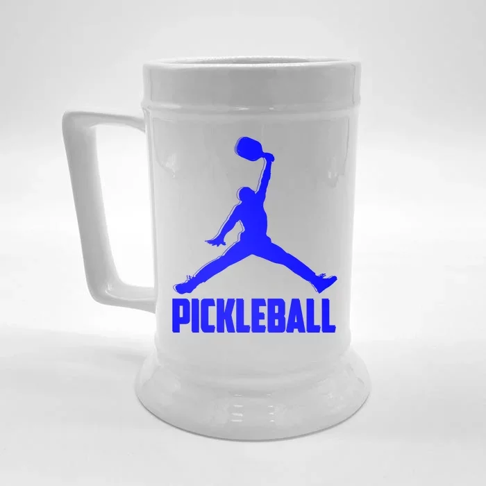 Blue Pickleball Sports Logo Front & Back Beer Stein