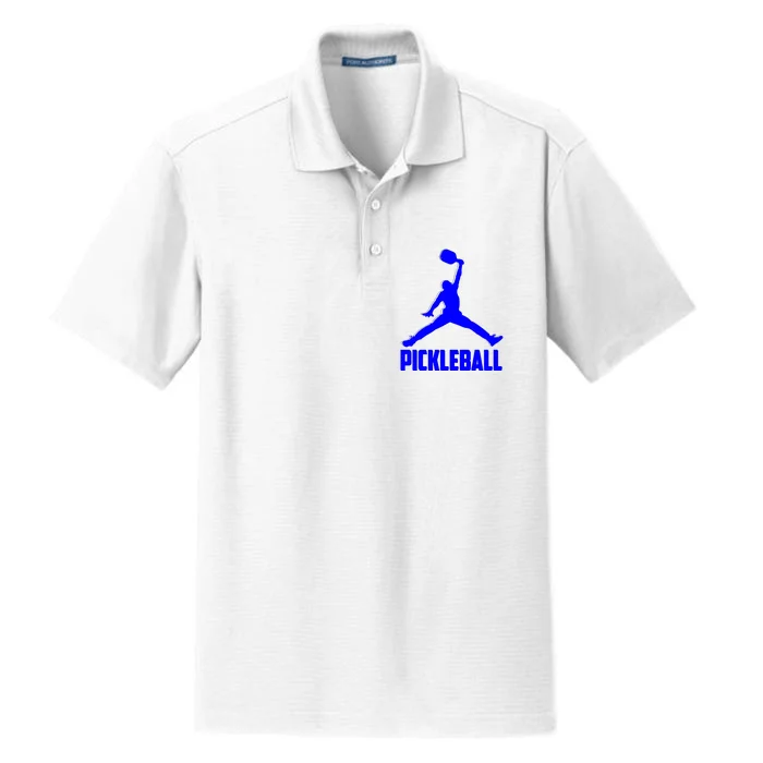 Blue Pickleball Sports Logo Dry Zone Grid Performance Polo