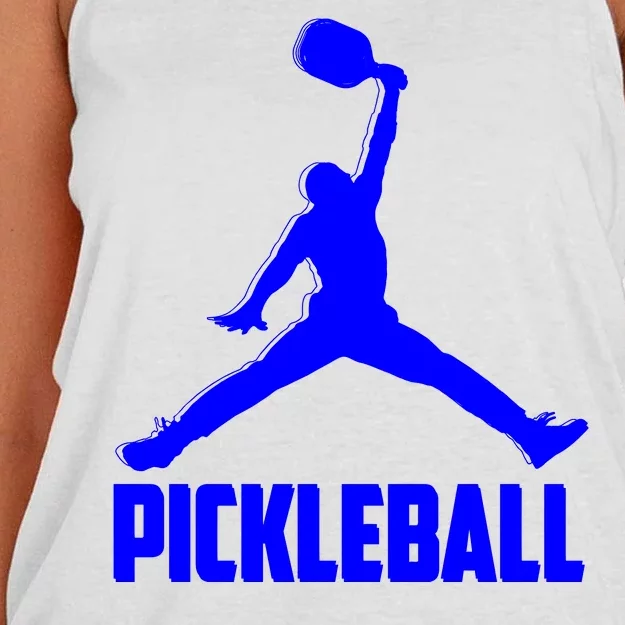 Blue Pickleball Sports Logo Women's Knotted Racerback Tank