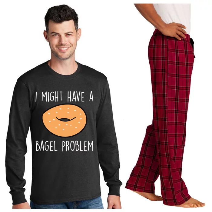 Bagel Problem Saying Bagels Funny Bagel Lover Baking Gift Long Sleeve Pajama Set