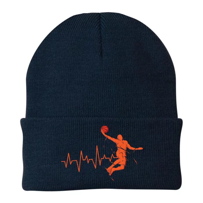 Basketball Player Streetball Sport Game Heartbeat Player Great Gift Knit Cap Winter Beanie