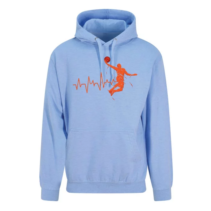 Basketball Player Streetball Sport Game Heartbeat Player Great Gift Unisex Surf Hoodie