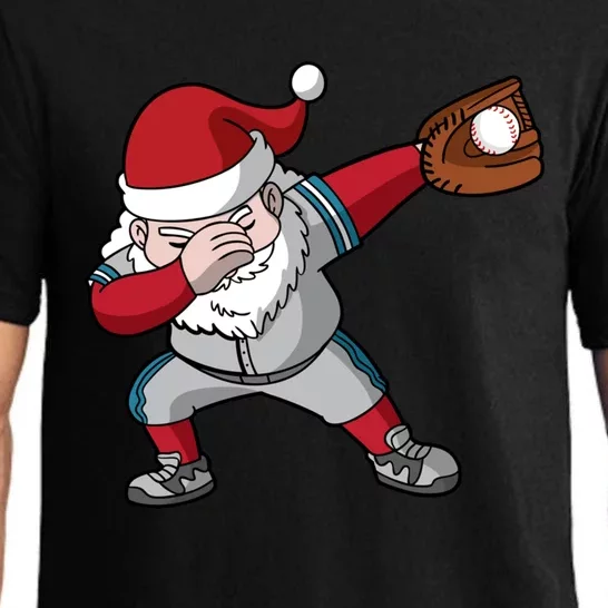 Baseball Player Santa Claus Dabbing Christmas Sports Cute Gift Pajama Set