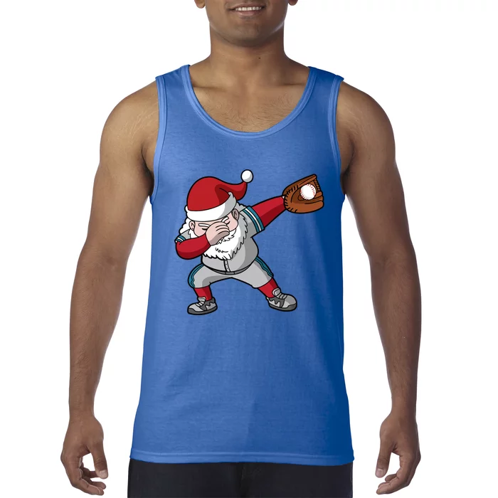 Baseball Player Santa Claus Dabbing Christmas Sports Cute Gift Tank Top