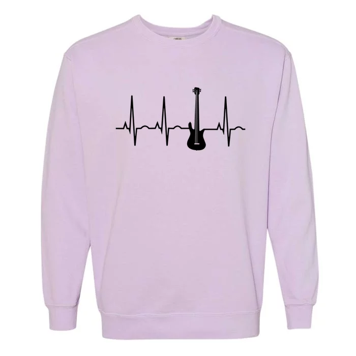 Bass Player Shirts Bass Guitar Player Heartbeat Garment-Dyed Sweatshirt